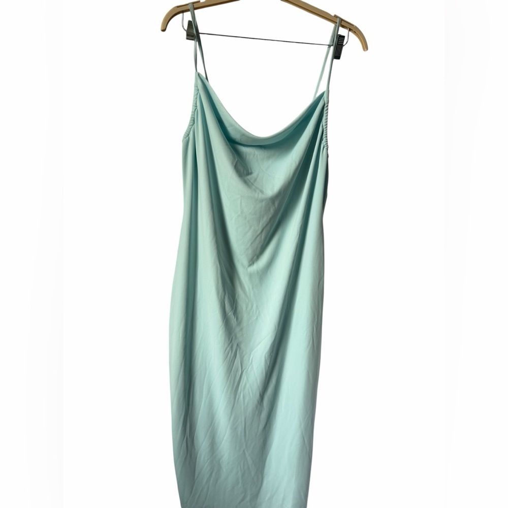 Forever21 Baby Blue Slip Dress Midi Cowl Neck Plus Size 0x Summer Going Out - Picture 2 of 10